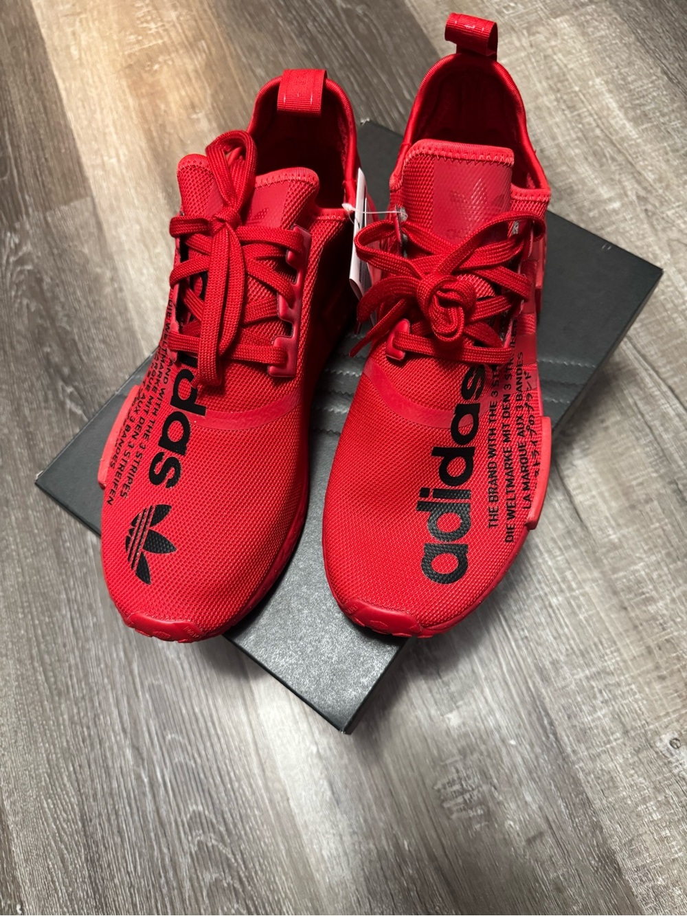 adidas Red Athletic Sneakers with Black Logo Print